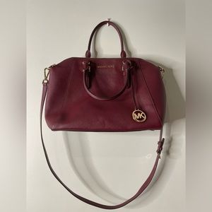 Used michael kors maroon crossbody bag